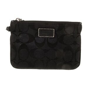 Coach Dark Gray Signature Wristlet